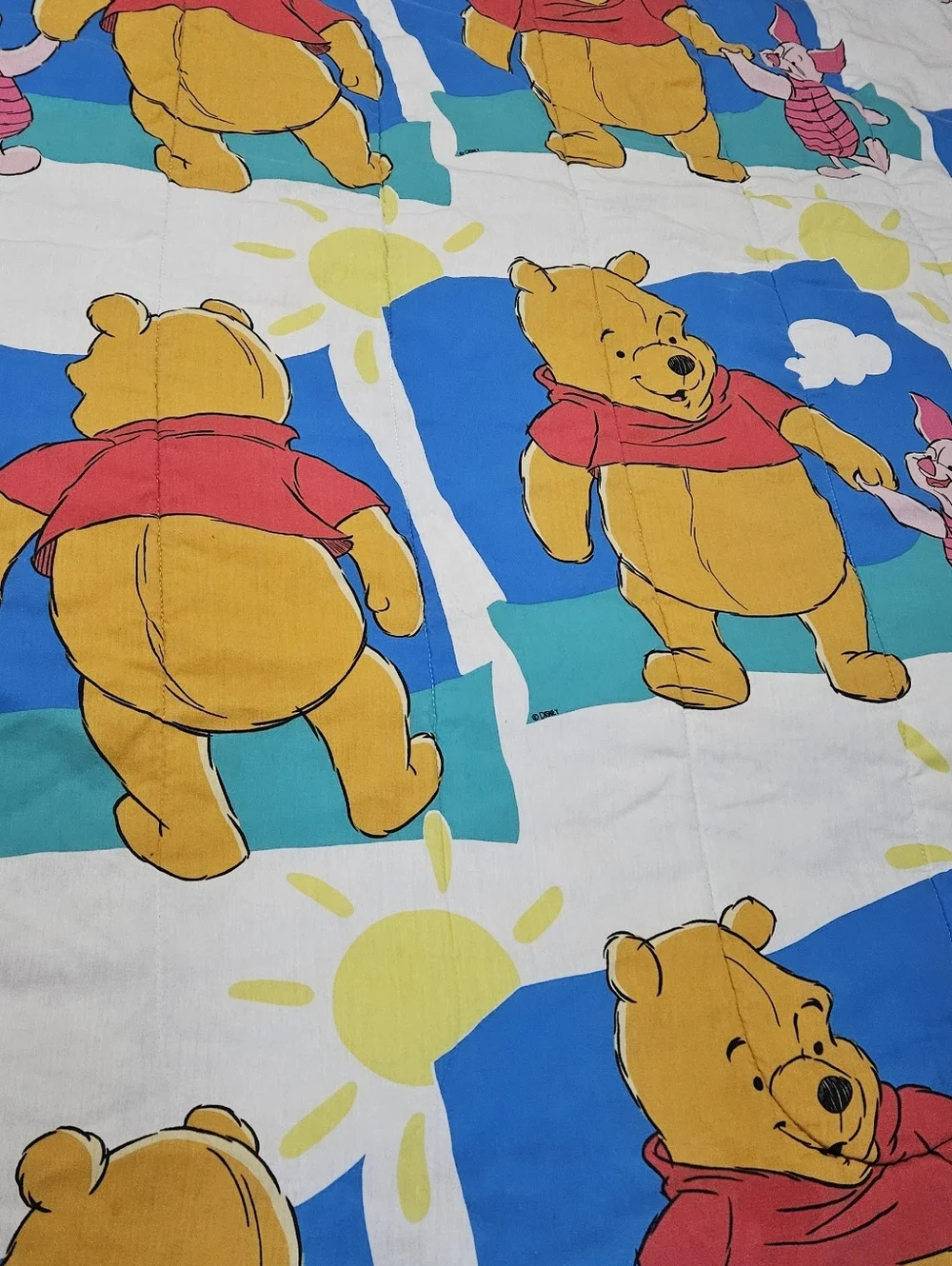 Vintage 90s Disney Winnie The Pooh Piglet Reversible Twin Comforter + Sheet Set